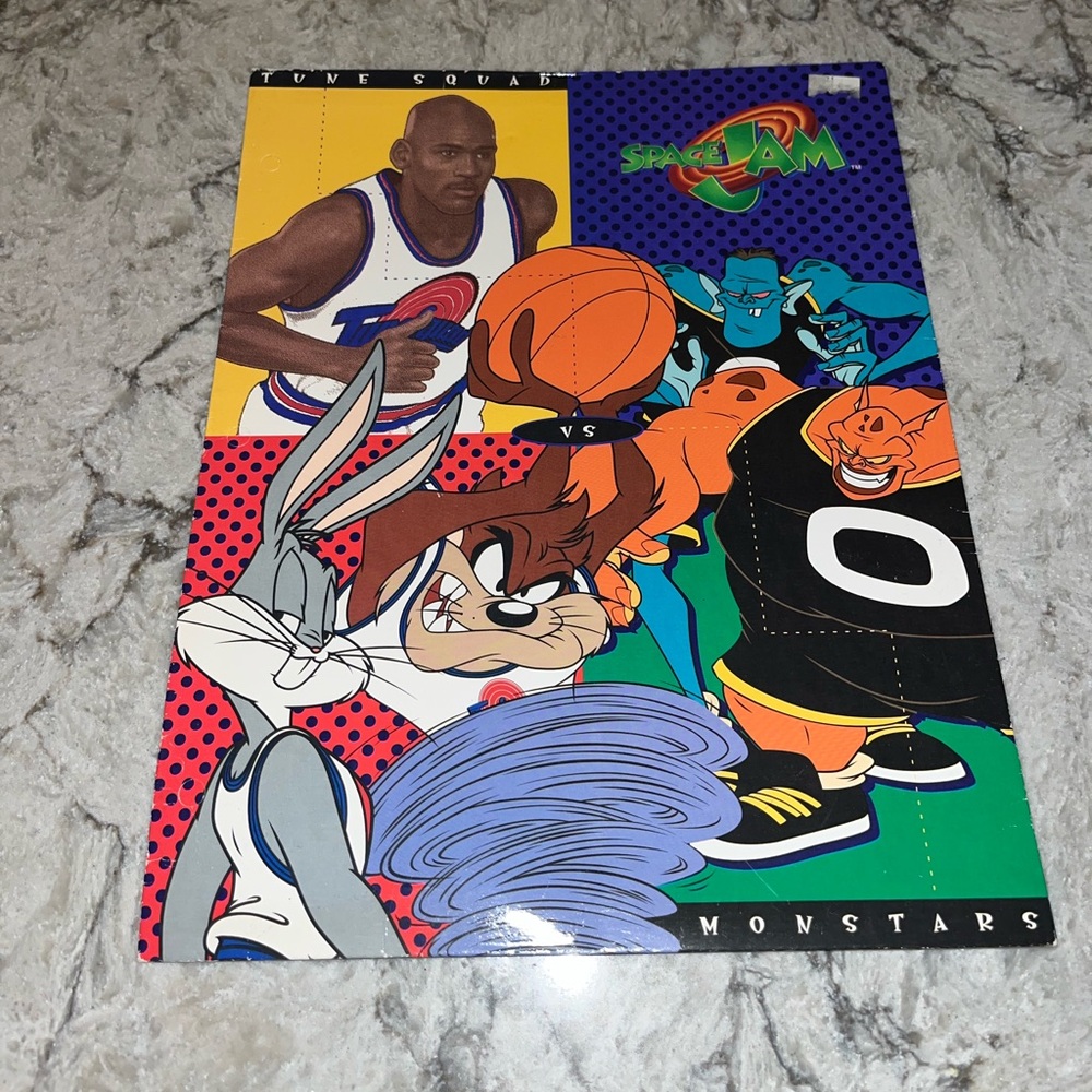 Space Jam Tune Squad vs Monstars School Folder Michael Jordan Looney Tunes VTG
